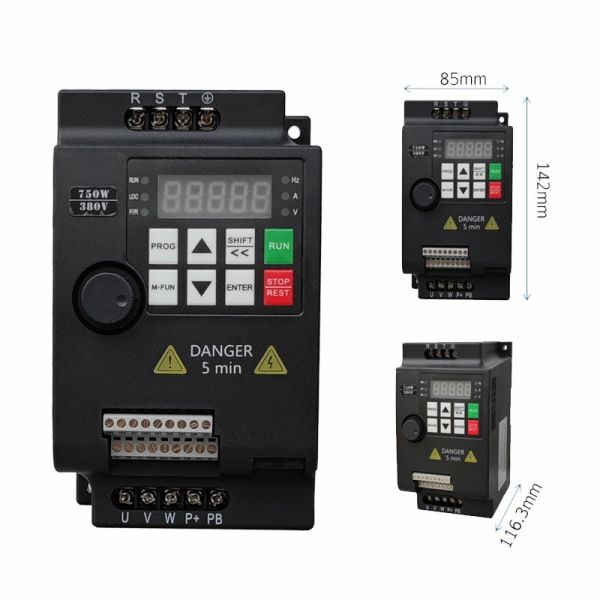 Mini Economic 220V 0.75KW VFD with Vector Control AC Drive for Small-Scale Automation Machinery Pump Compressor