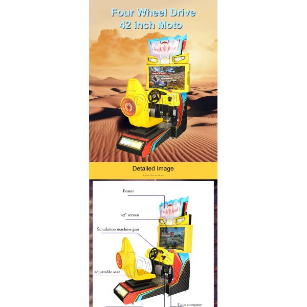 Moveable Seats Four Wheel Drive 42 Inch Screen Racing Car Simulator Arcade Video Machine