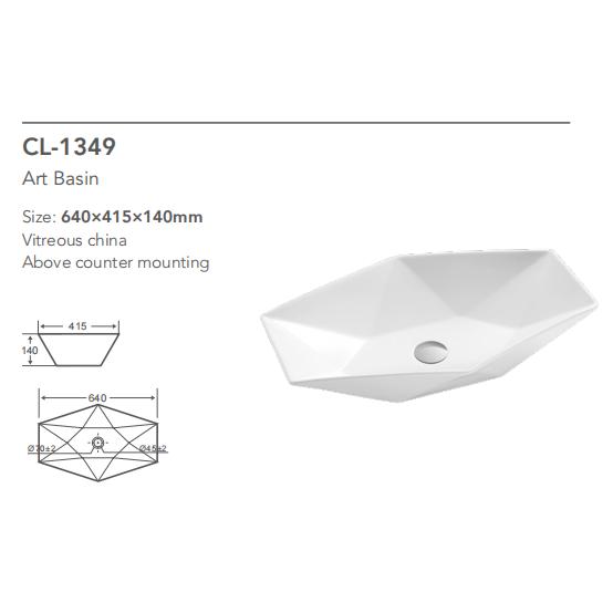 Manufacturer Direct Sale Ceramic Basin Above Mount Top Basin for Bathroom