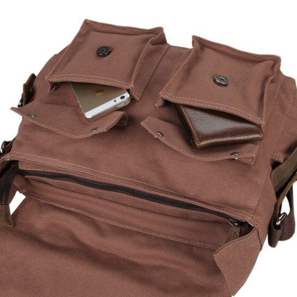 Сумки посыльного дела людей холста 20L износоустойчивое кожаной многоразовое