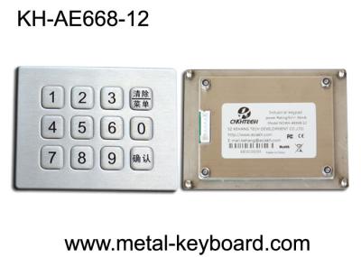 Teclado de aço inoxidável 3x4 em chaves da matriz 12, teclado do metal da prova do vândalo