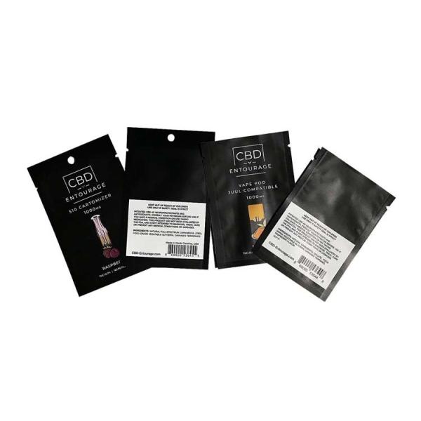Smell Proof VMPET Black Matte Mylar Aluminum Foil Bag Weed Packaging