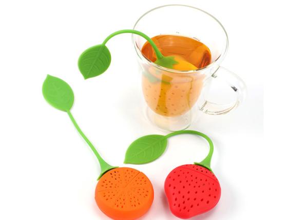 19.5x5x2cm Eco Friendly Strawberry Shape Silicone Tea Infuser BPA Free Single Cup Tea Infuser