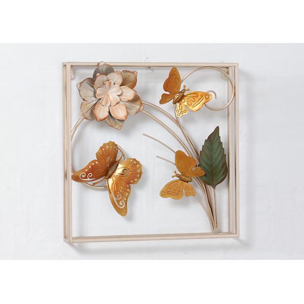 Square Rose Gold  Flower Classical Metal Wall Art Decor