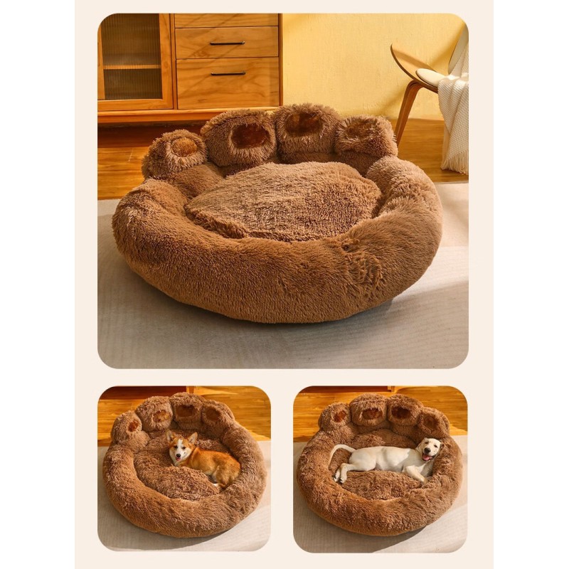 Handmade Modern Fashion Winter Thickened Warm Nest Cat Dog Furry Sleeping Mat Pet House Dog Bed Round Foldable
