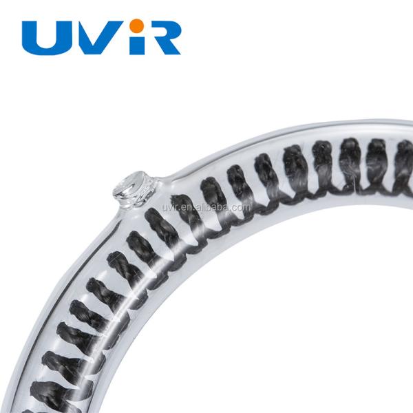 lâmpada de aquecimento infravermelha Ring Tube Medium Wave do carbono do refletor do espaço livre de 127V 500W