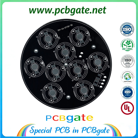Round Multi-Channel LED Aluminum PCB (MCPCB), High Thermal Conductivity High-Power COB/LED Light Source Board