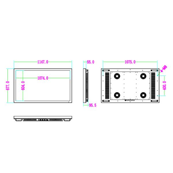 49 дисплей экрана 3000nits 1080P Lcd Lcd дюйма на открытом воздухе рекламируя экраны