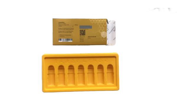 Food Plastic Blister Tray PP Flocking Gold Plated Silver Medicine Packaging Box Lining