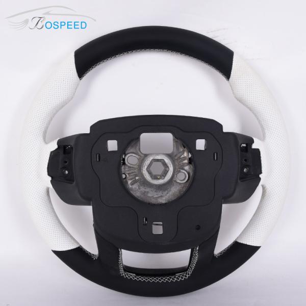 Carbon Fiber White Leather Range Rover Sport Steering Wheel Geometric Customization