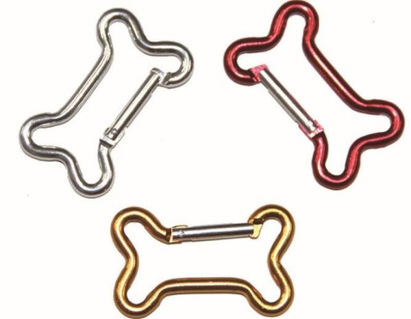 Bone Shaped Assorted Colors Aluminum Snap Hook  Aluminum Carabiner