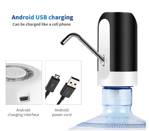Electric Bottled Water Pump Automatic Portable Fit 2-5 Gallon Bottle USB Charging