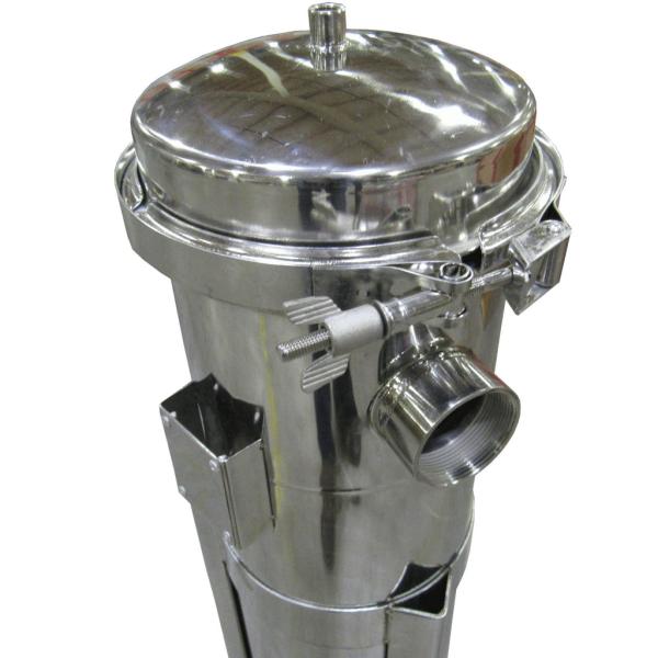 Stainless Steel Bag Filter Housing for Hotels 62KG Weight NPT Inlet 100 psi Pressure