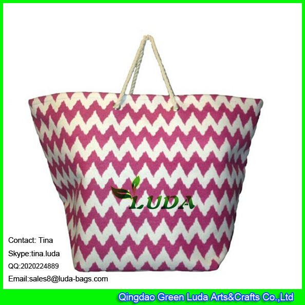 LUDA large chevron red beach bag fashion wholesale china import straw beach bag