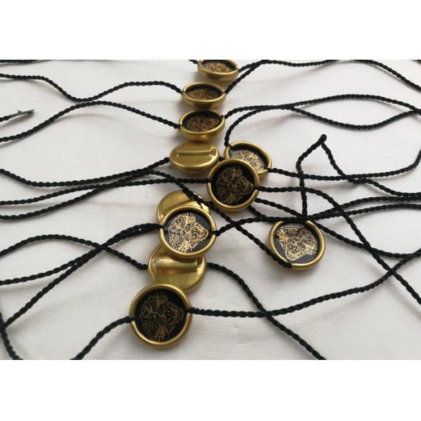 Bespoke вид металла алюминия бирки безопасностью одежды маркирует онлайн двойные строки концов