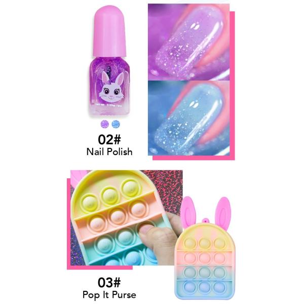Multicolor Portable Childrens Plastic Makeup Sets Perfection In A Kit Pop It Bag