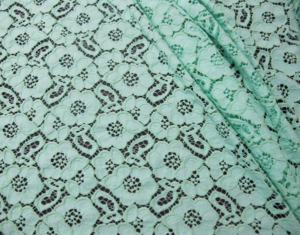 Mint Green Guipure Cotton Nylon Lace Fabric /  Upholstery Fabric SYD-0010
