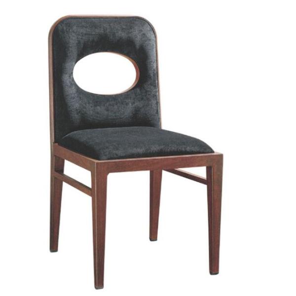 Round Silver Tube with Coffee Stripes Fabric Cover for Aluminium or Iron Dining Chair