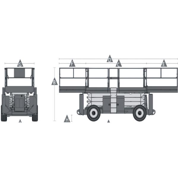 AWP Rough Terrain Scissor Lift Wheelbase 2.86m Traceability 50%