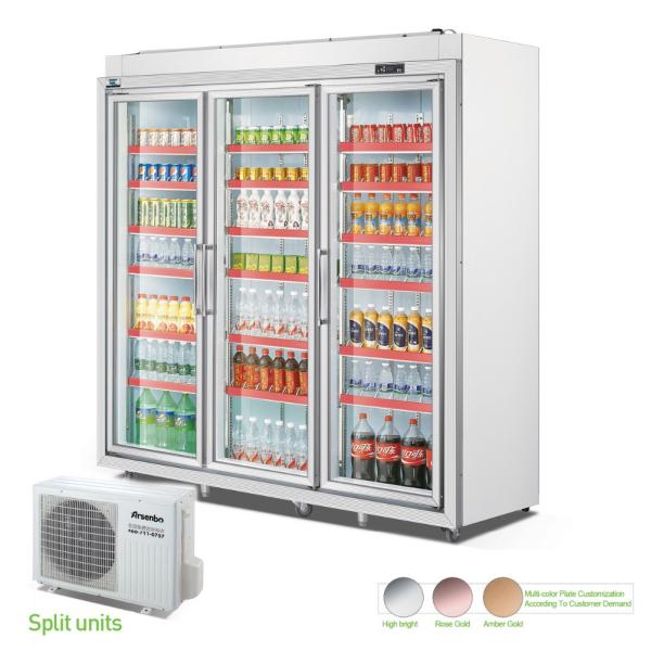 2000L SUS304 Glass Door Beverage Fridge , Removable Commercial Beverage Cooler