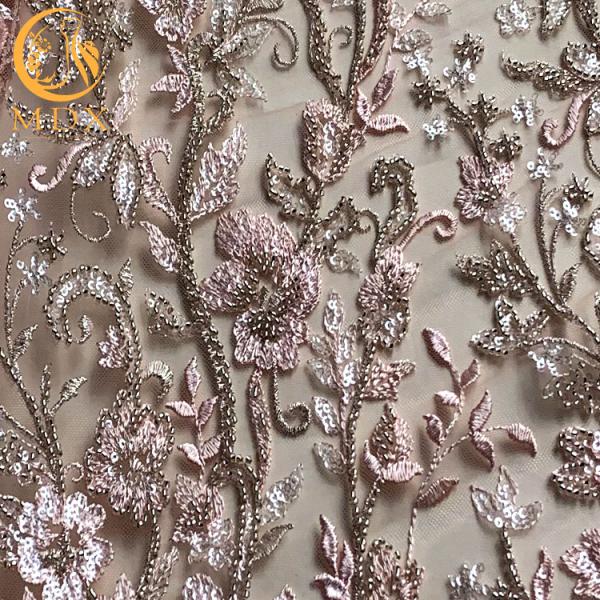 Ширина тканей нигерийская вышитая бисером 140cm шнурка свадьбы сетки вышивки