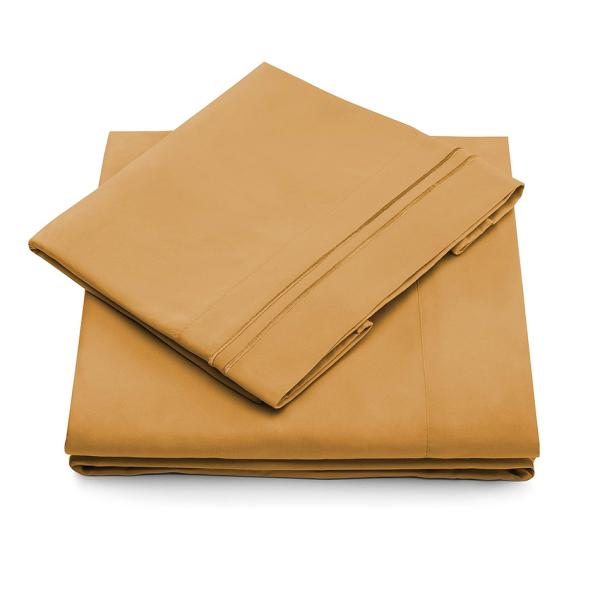 Solid Pattern Microfiber Bed Sheet Set 133 * 60 Fabric Density