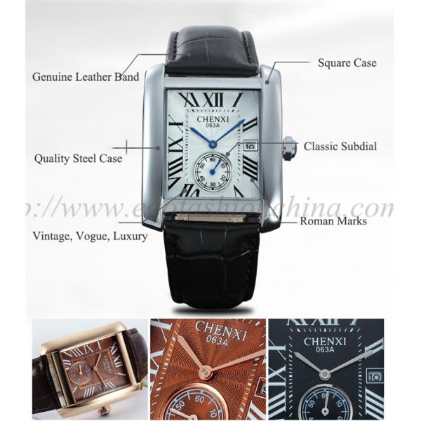 063A Fashion European Hotsale Watches Women Luxury Watch Rose Gold Square Quartz Watch New