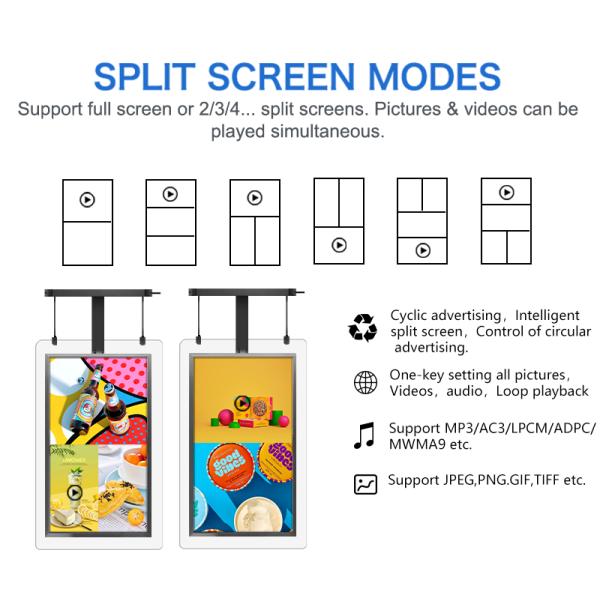 Вися двойной, который дисплей встали на сторону окна HD LCD 43 дюйма