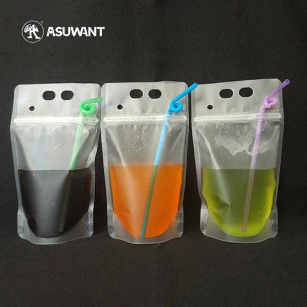 Transparent Juice Drink PET Plastic Stand Up k Bags