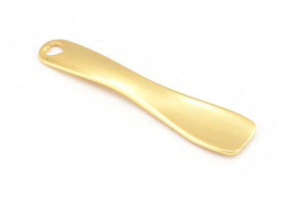 Custom Metal Die Casting Gold Plated Zinc Alloy Face Cream Makeup Spoon Stamping Etching