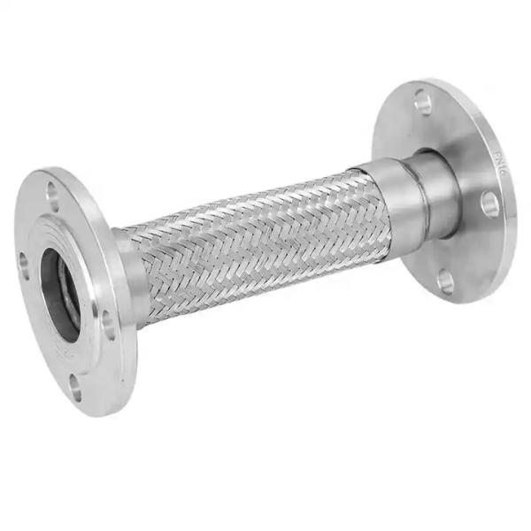 Гибкая металлическая гофрированная труба с фланцевым соединением Серебряный шланг из нержавеющей стали 304 316