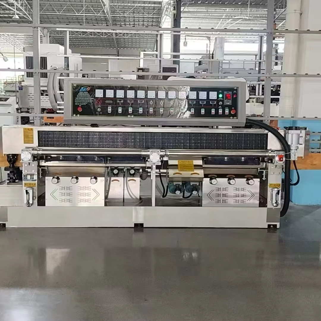 Nine Motor Glass Edging Machine 0-15m/Min For Polishing Glass Edge