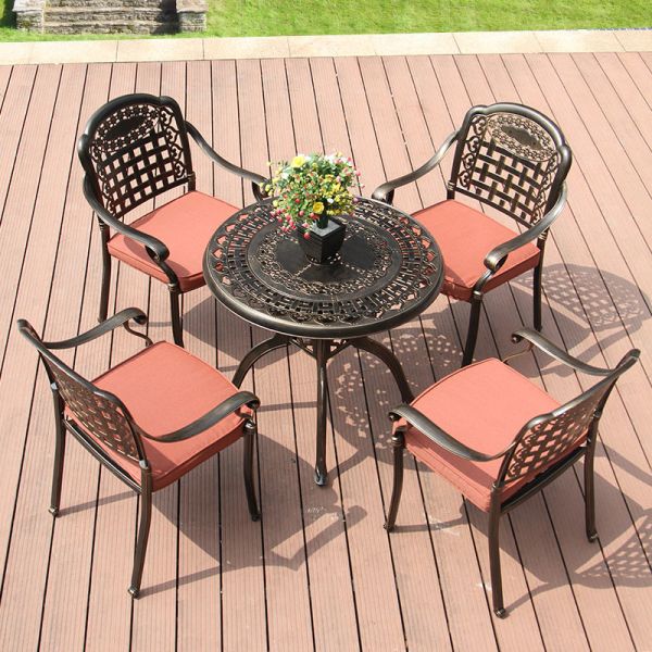 Patio Outdoor Furniture Leisure Balcony Garden Metal Table and Chairs Sets for Cafe and Dining