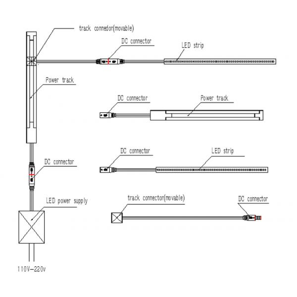 Свет установки полосового магнита СИД шкафа DC12V 24V SMD2835 твердый