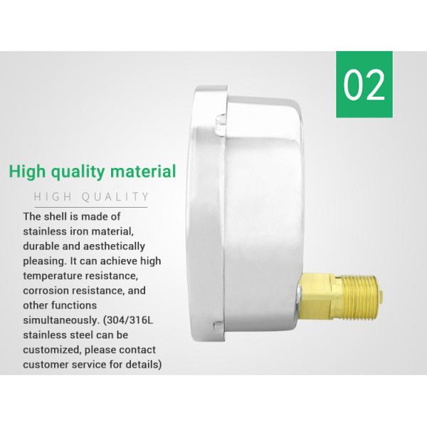 100mm 1.6% High Accuracy Axial Oil Filled Pressure Gauge Meter for OEM Customization