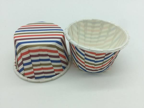 Colorful Striped PET Baking Cups Christmas Muffin Souffle Portion Cup Liner