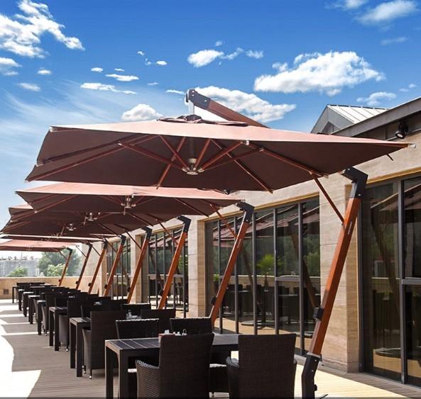 Outdoor Patio Garden Wood Cantilever Parasol Umbrella 3.5M Accept Customized