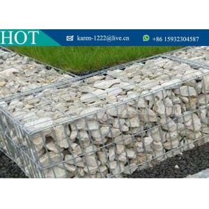 75*75mm Galvanized Stone Gabion Basket Welded Gabion Box / Terra Mesh