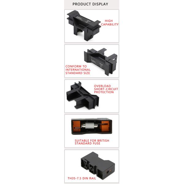 FS32H British Fuse Base Safeclip Fuse Holder 32A DIN Rail 35MM For Electrical Installations
