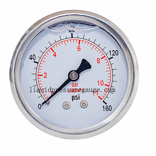 63mm 160 Psi Fluid Liquid Filled Pressure Gauges 11 Bar 1/4 BSP brass