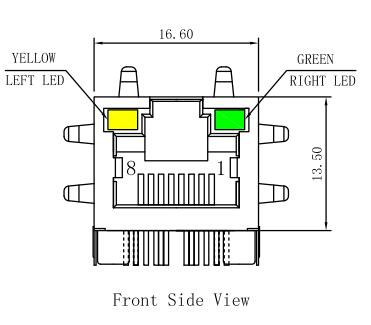 Conector magnético RJ45 LPJK4036AGNL del gigabit del reemplazo 0826-1DX1-32-F