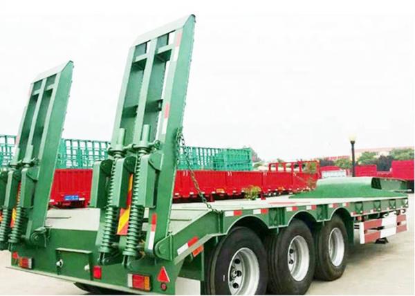 80000kg tri Axle Low Bed Trailer Q345B destacam o reboque do Gooseneck para o camionete