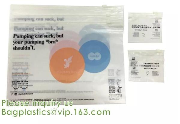 PLA Zipper Cashmere package Bags, Biodegradable Apparel, Clothes Packaging, recyclable, reusable