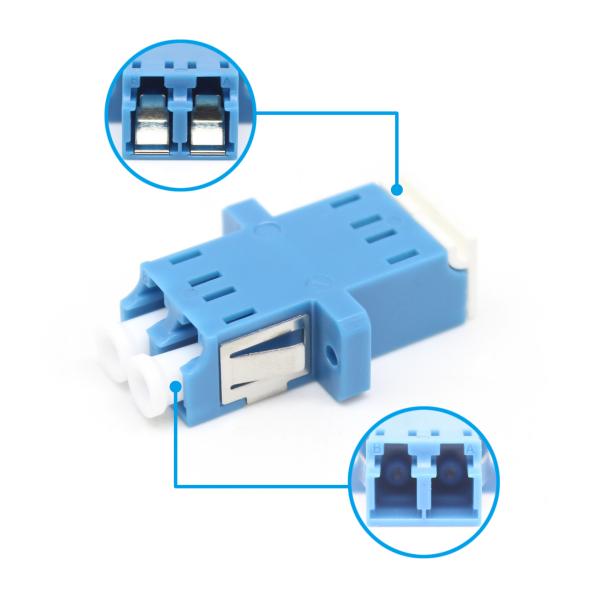 Adaptador LC dúplex compatible con la red 3G para conexiones de fibra óptica en sistemas CATV