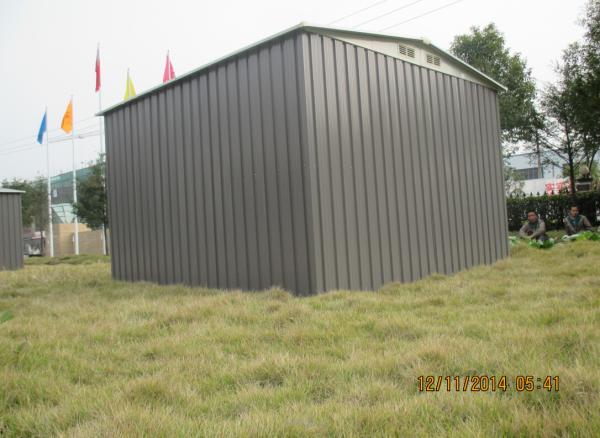 Brown Household Steel Storage Sheds Resisting High Temperature Rain Cover