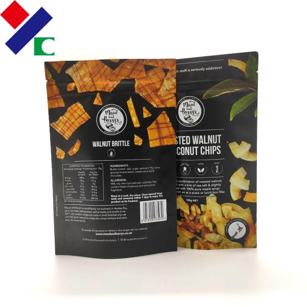 Zip Top Biodegradable And Compostable Food Grade Mylar Bag Custom Printed 200microns