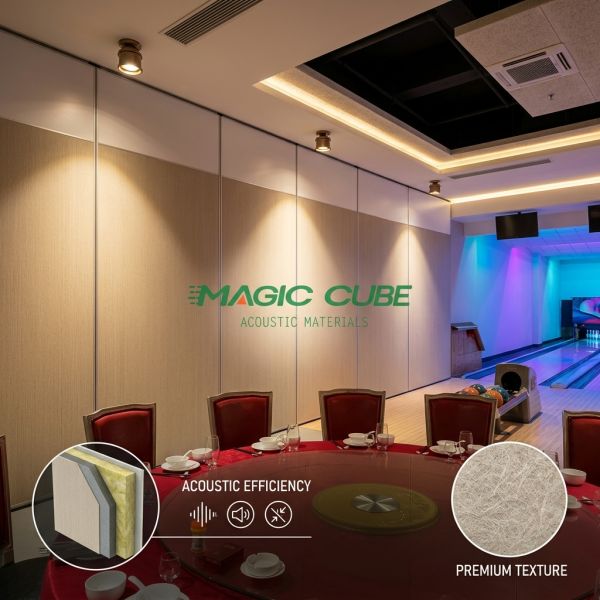 Polyester Fiber Acoustic Panel 1220x2440mm 9mm Sound Absorbing Wall Board for Bowling Alley Interior Decoration