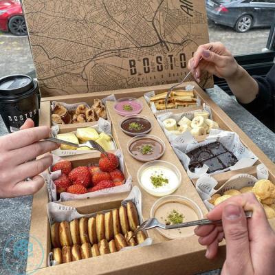 Custom Printing Kraft Paper Packaging Box Food Catering Box for Salad Fries Cookies