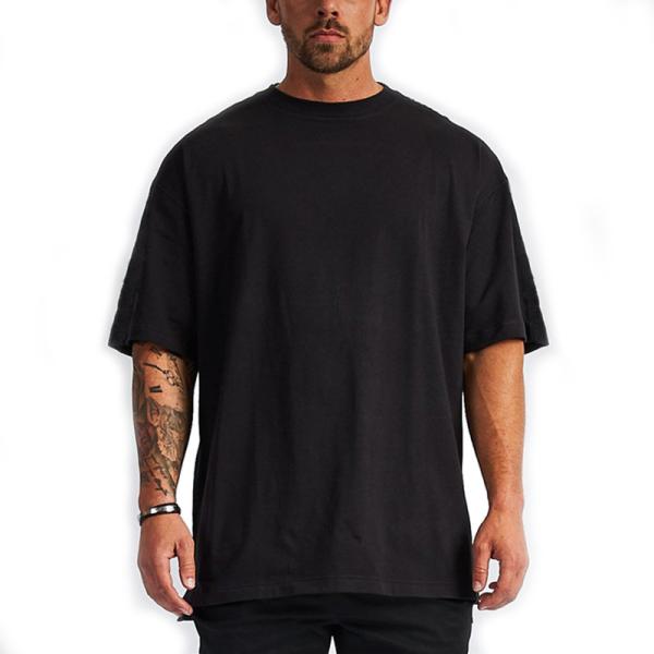 O Neck Men Blank T Shirt Custom Cotton Loose Drop Shoulder