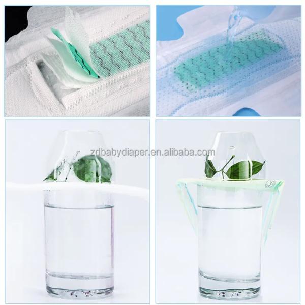 Super Absorbent Disposable Sanitary Napkin Cotton Non Woven Layer Style For Women